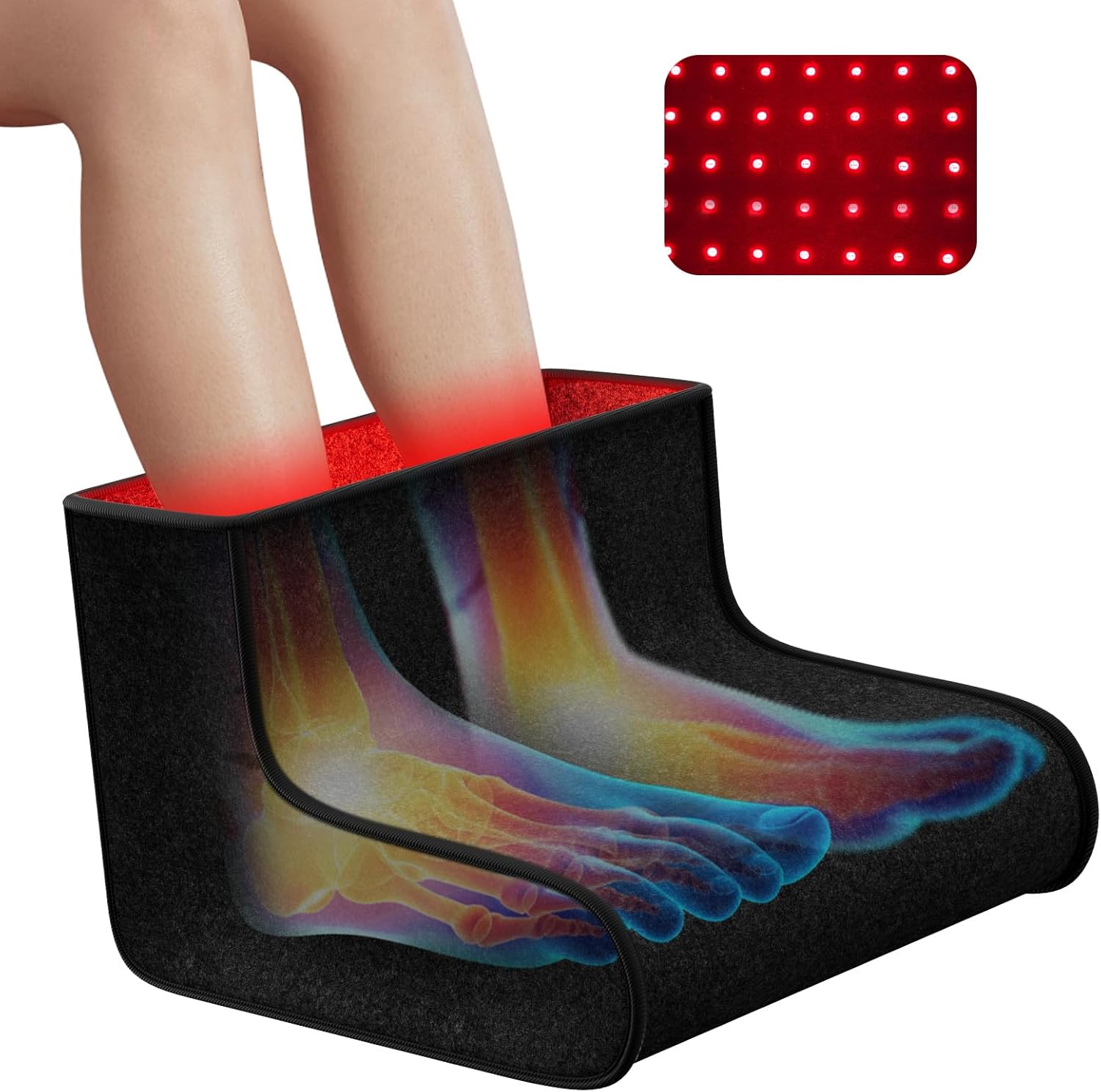 Red Light Therapy for Feet, 320 LEDs Dual Wavelength Full Coverage Red Light Therapy for Foot, Redlight Therapy for Feet & Ankle Pain with Adjustable Controller (Black) - Image 9