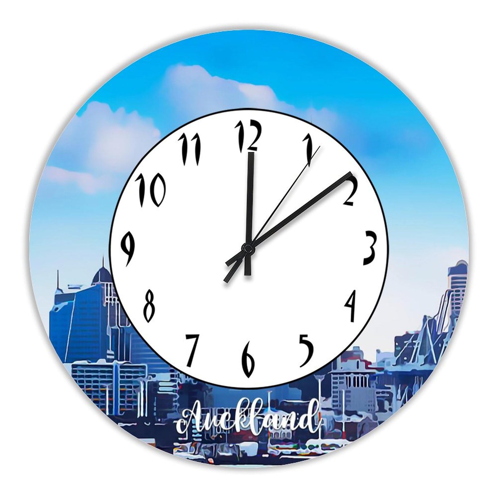 Horloge murale sans tic-tac Auckland ronde 38 cm pour retrouver le calme