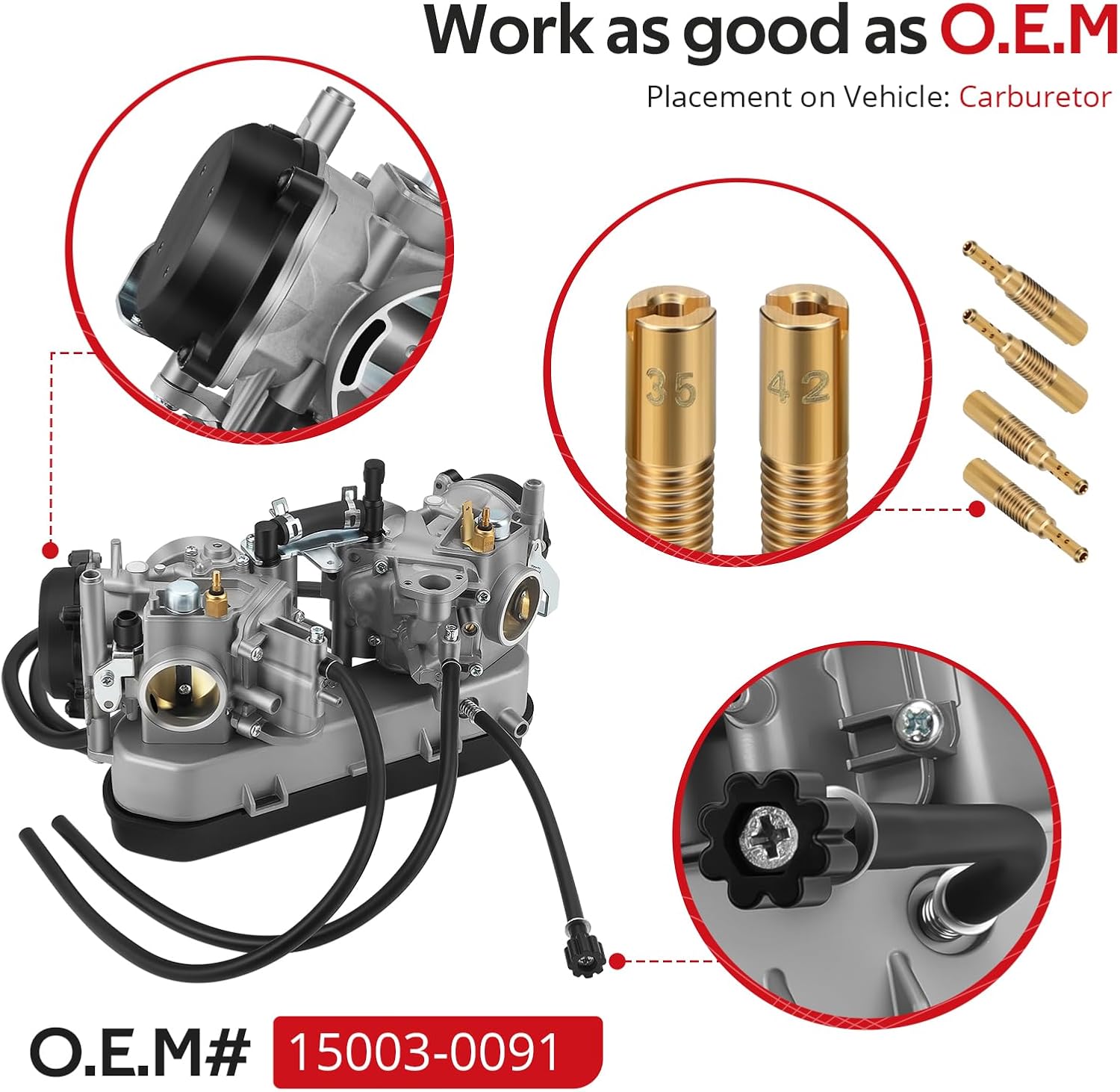 JAVIK Carburetor Carb & Intake Manifold For Kawasaki Brute Force 750 4x4i KVF750 2005-2007 O.E.M# 15003-0091
