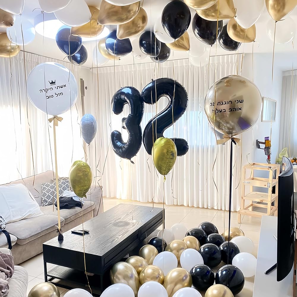 Foil Globo Número 5 Azul 40" (101cm), Inflable Helio o aire, Gigante Numeros 0-9, 10-19, 20-29, 30-100, Grande Globos Decoración para La Boda Aniversario y Cumpleaños Fiestas — view 79