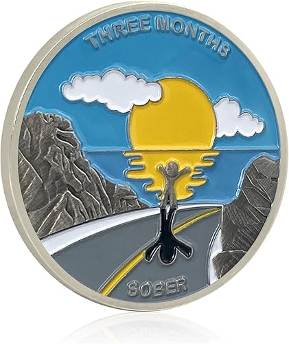 Miniatura 2 de Moneda de sobriedad de 3 meses con fichas AA y medallones Chip de sobriedad de tres meses, regalos de sobriedad de 90 días para hombres, mujeres,