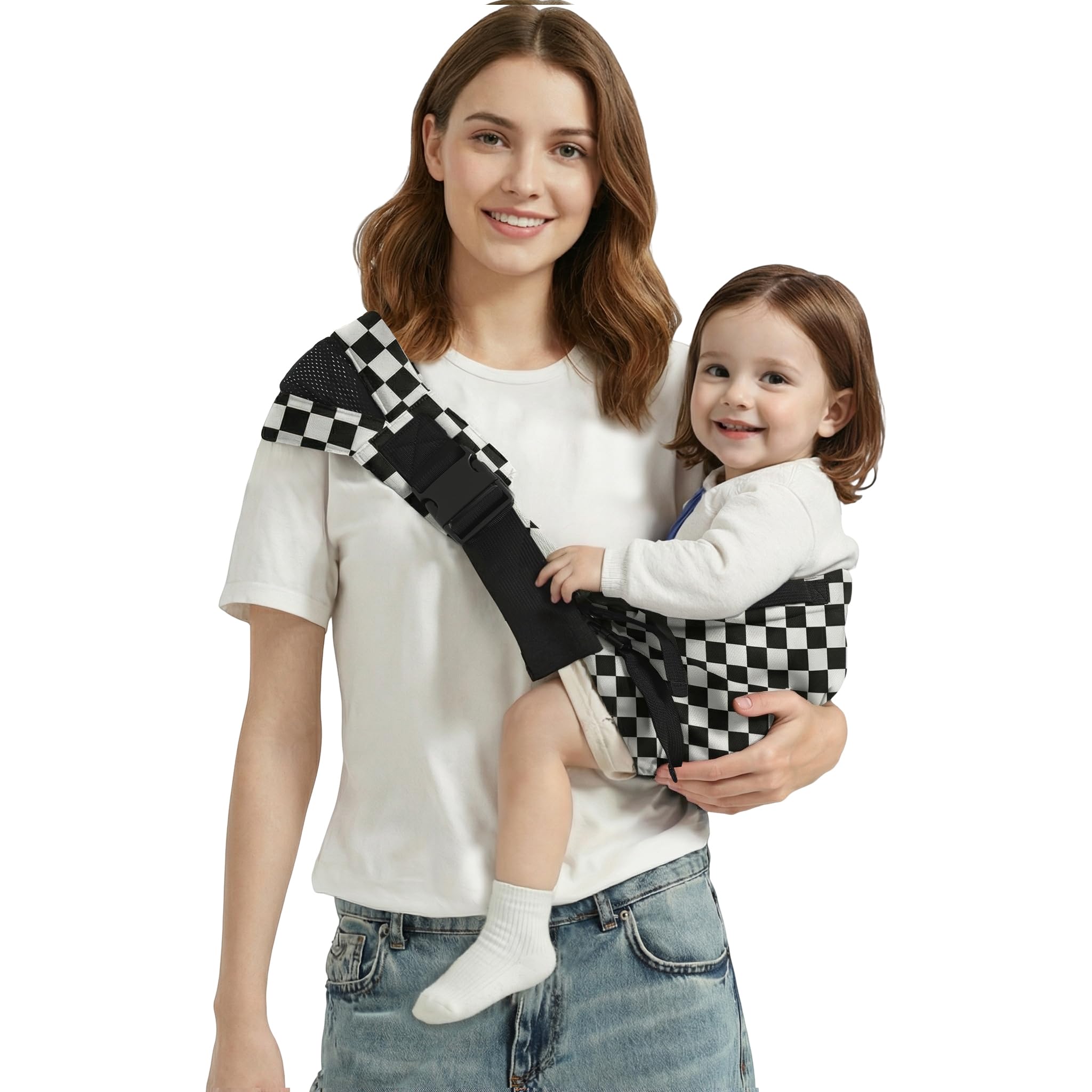 Shiaon Baby Sling Carrier Newborn to Toddler, Adjustable Toddler Carrier Sling Baby Carrier Toddlers Sling Carriers Hip Carriers for 8-40lbs, Stone