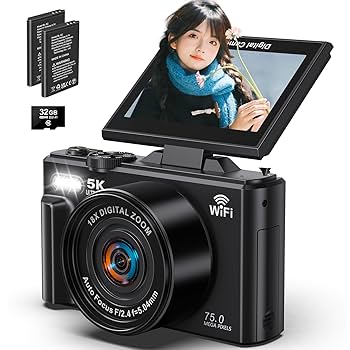 運動会で活躍‼️ デジカメ 7500万画素 Wi-Fi機能 Amazon | デジタルカメラ 5K 7500万画素 デジカメ スマホに