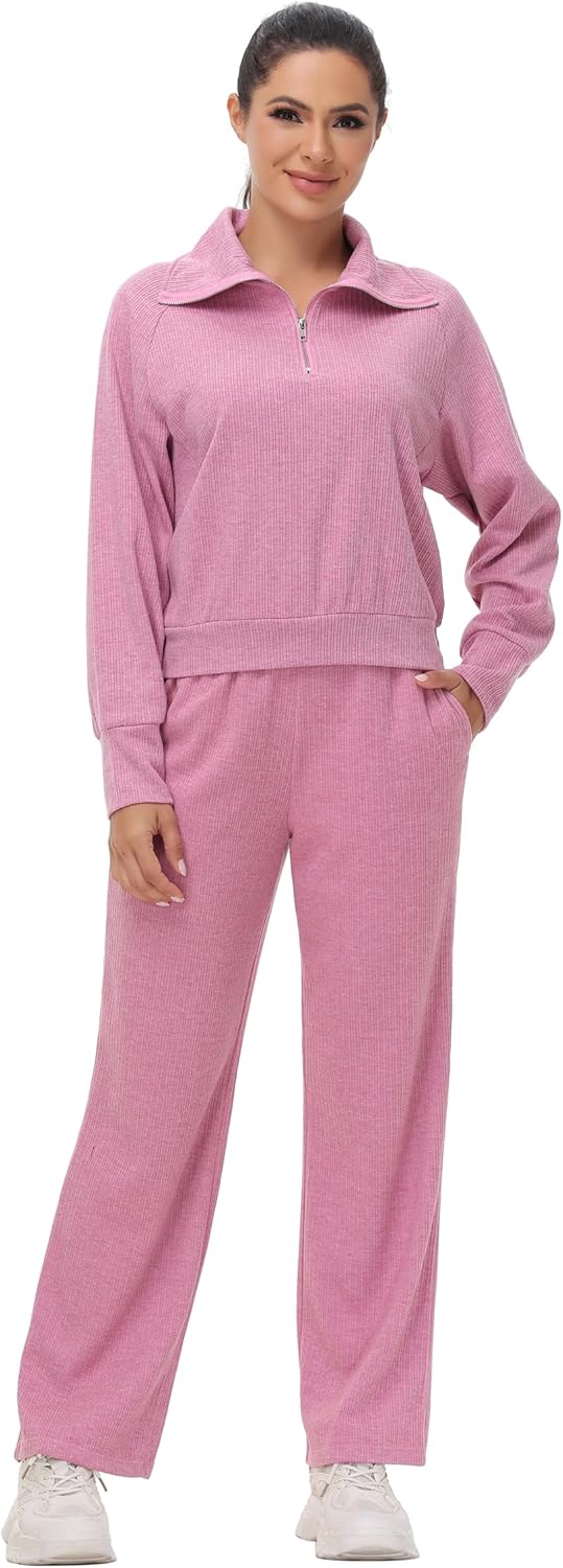 Blaosn Cute 2 Piece Sets Outfits for Women Oversized Sweatshirt Wide Leg Pants Workout Sweatpants Matching Lounge Clothes - Image 3