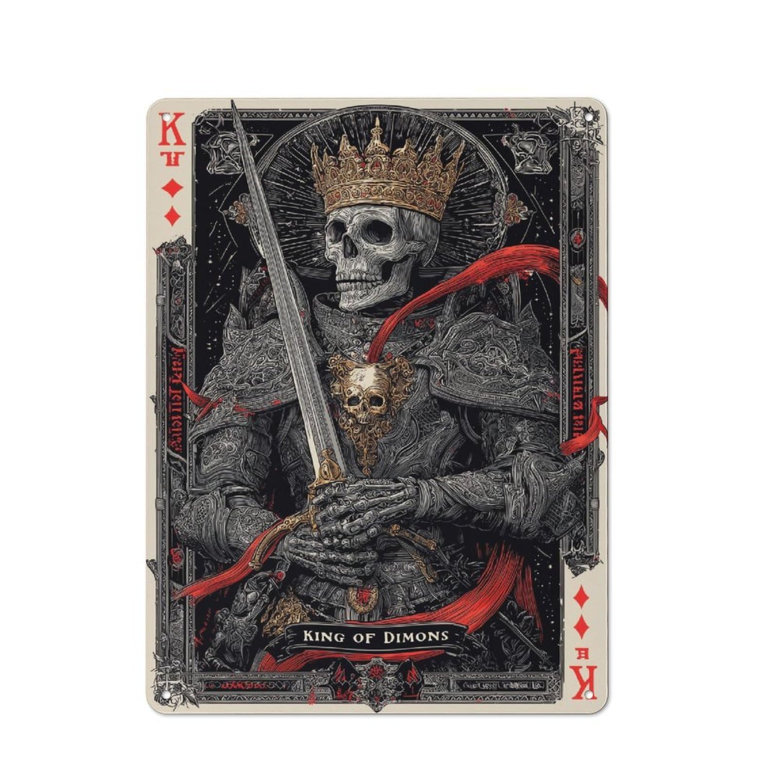 Junmoney King Of Demons Metal Wall Sign 40X30cm Featuring For Workshop Wall, For Makers And Diy Enthusiasts