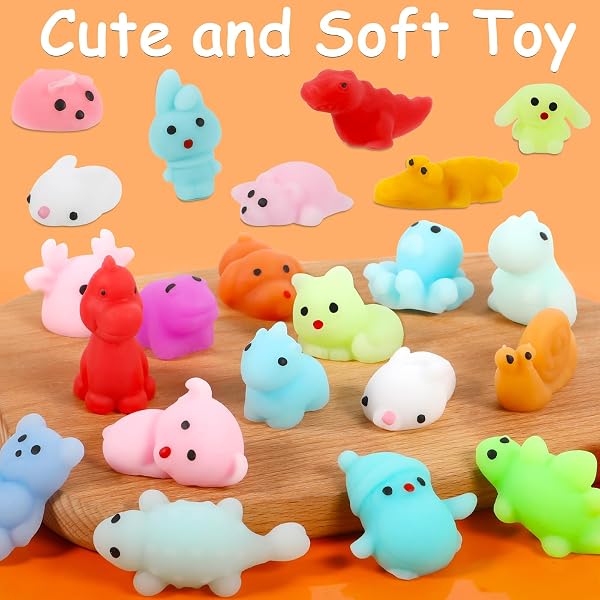 90pcs Squeeze Toys Squishy Giocattoli per Feste per Bambini, Giocattoli Antistress da Spremere Morbidi ,Regalo di Natale, Regalini Fine Festa Compleanno, Stili e Colori Casuali - 3