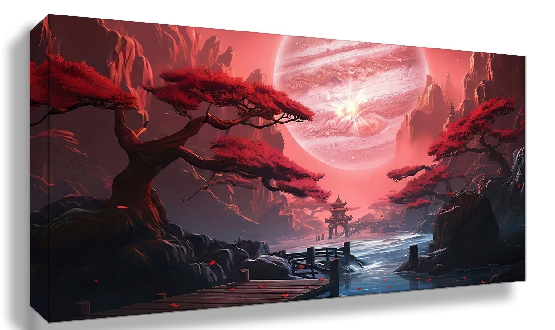 Diamond Painting Landschaft, Japan Diamond Painting Erwachsene, 5D DIY Vollbohrer Diamanten Paint by Numbers, Kreatives für Erwachsene Mosaik Bastelset für Home Wand Deko, Geschenk, 100x200cm, Cod-986