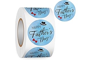 1.5 Inches Father's Day Stickers Roll, 500 PCS Happy Father's Day Labels...