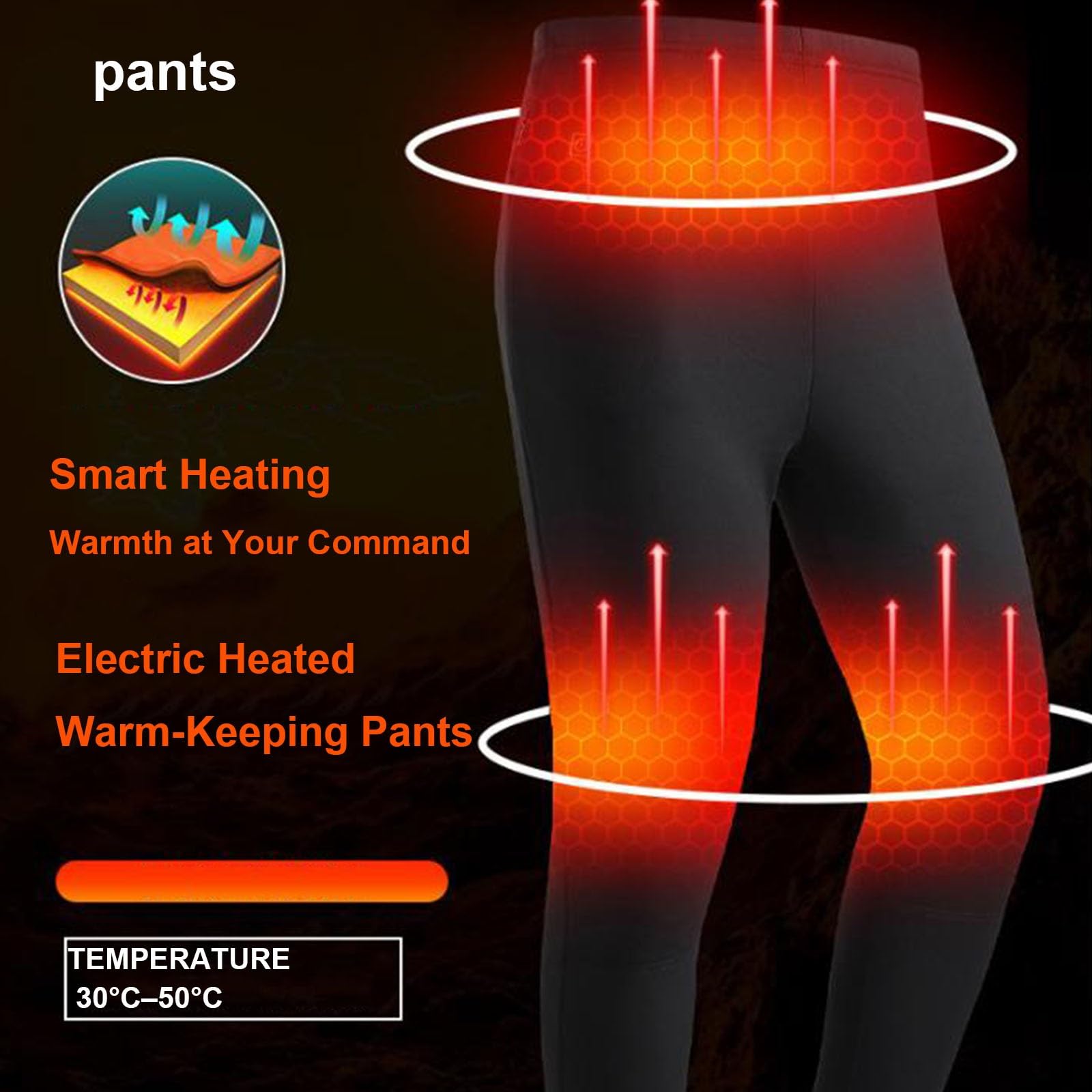 Completo Intimo Termico Riscaldante Intelligente per Uomo e Donna, 3 Livelli di Riscaldamento, per Allenamento, Sci, Corsa