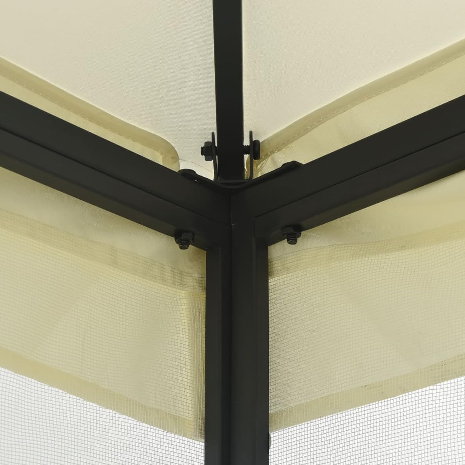 Pavillon mit Netz, Gartenpavillon, Pop-Up Partyzelt, Festzelt, Pavillon, Garden Decoration, Canopy Tent, Lagerzelt, 300x300x265 cm Creme