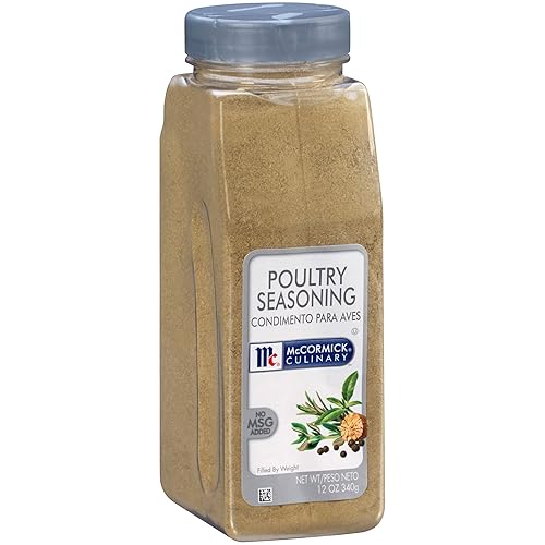 McCormick Culinary Condimento de aves de corral, 12 onzas, un recipiente de 12 onzas de especias de condimento de aves de corral sin MSG para