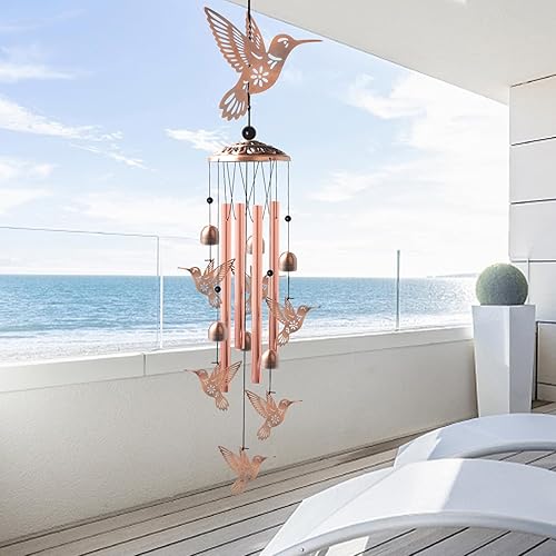 Miniatura 4 de Campanas de viento de ángel de latón, campanillas de viento de cobre, decoración de jardín, regalos para mujeres, regalos para mamá, campanillas de