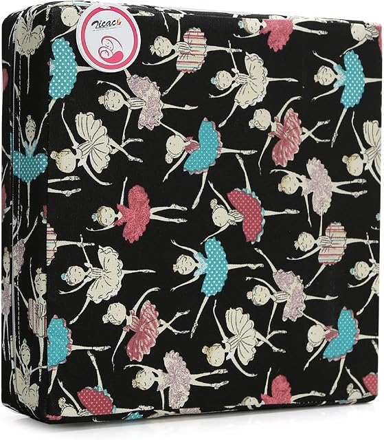 Booster Seat Owl Printed Harness Cushion Dismountable Kid Baby Seat Highten Pad Travel Storage Chair Toddler Infant Dining Chair (Dark Black)