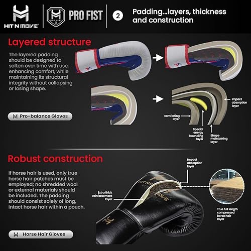 Miniatura 5 de HIT N MOVE Süvari - Guantes de boxeo de crin con , guantes de boxeo con cordones para hombre, equipo de boxeo, guantes de MMA para hombre, guantes