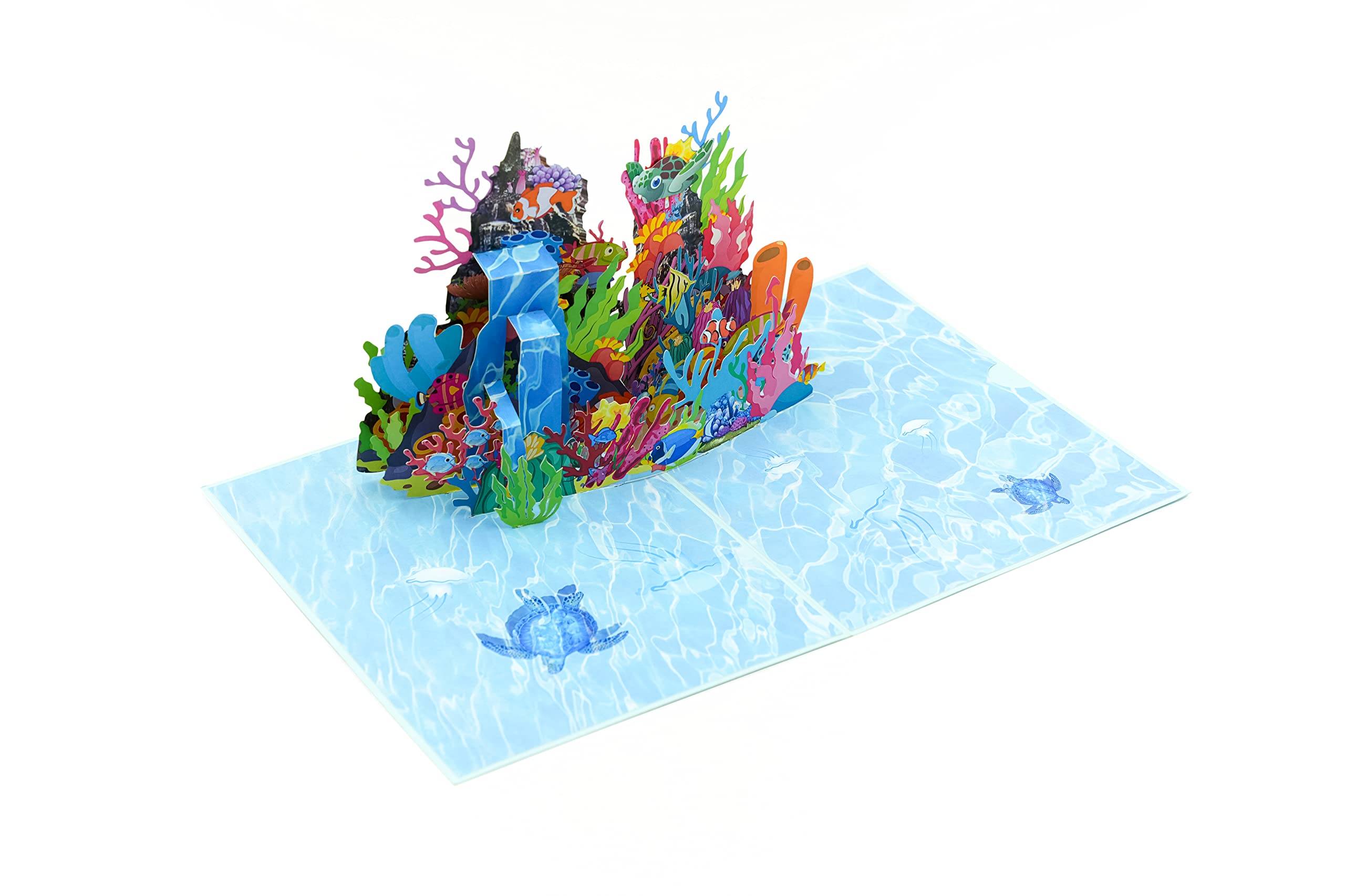 Rykamia Tarjeta desplegable de acuario, tarjeta de acuario en blanco, tarjeta 3D de cumpleaños de acuario, regalo de acuario, tarjeta de peces para niños, tarjeta de acuario, solo porque sí,