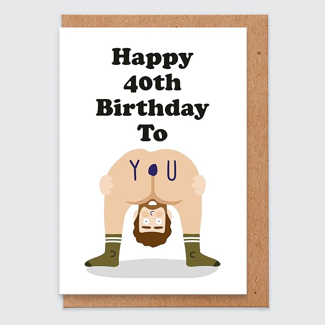 STUDIO BOKETTO 40th Birthday Card For Men Funny 40th Birthday Card For Him Rude 40th Birthday Card Brother Husband Boyfriend Son Happy Birthday LOL LOL Card Rude Friend, white,LOL40_BIRTHDAY
