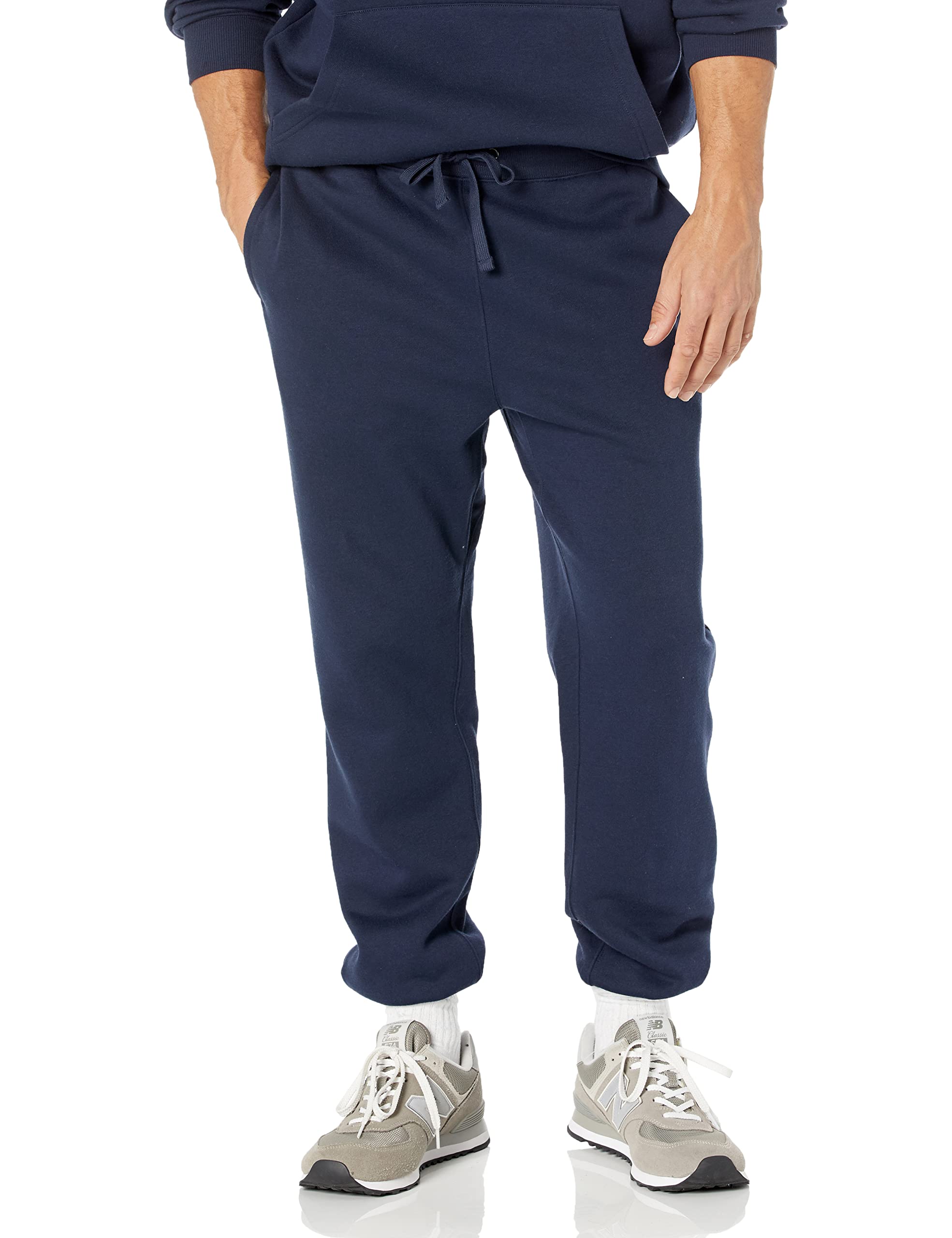 Amazon Essentials Men's Relaxed-Fit Closed-Bottom Joggers (Available in Big & Tall), Navy, XXL