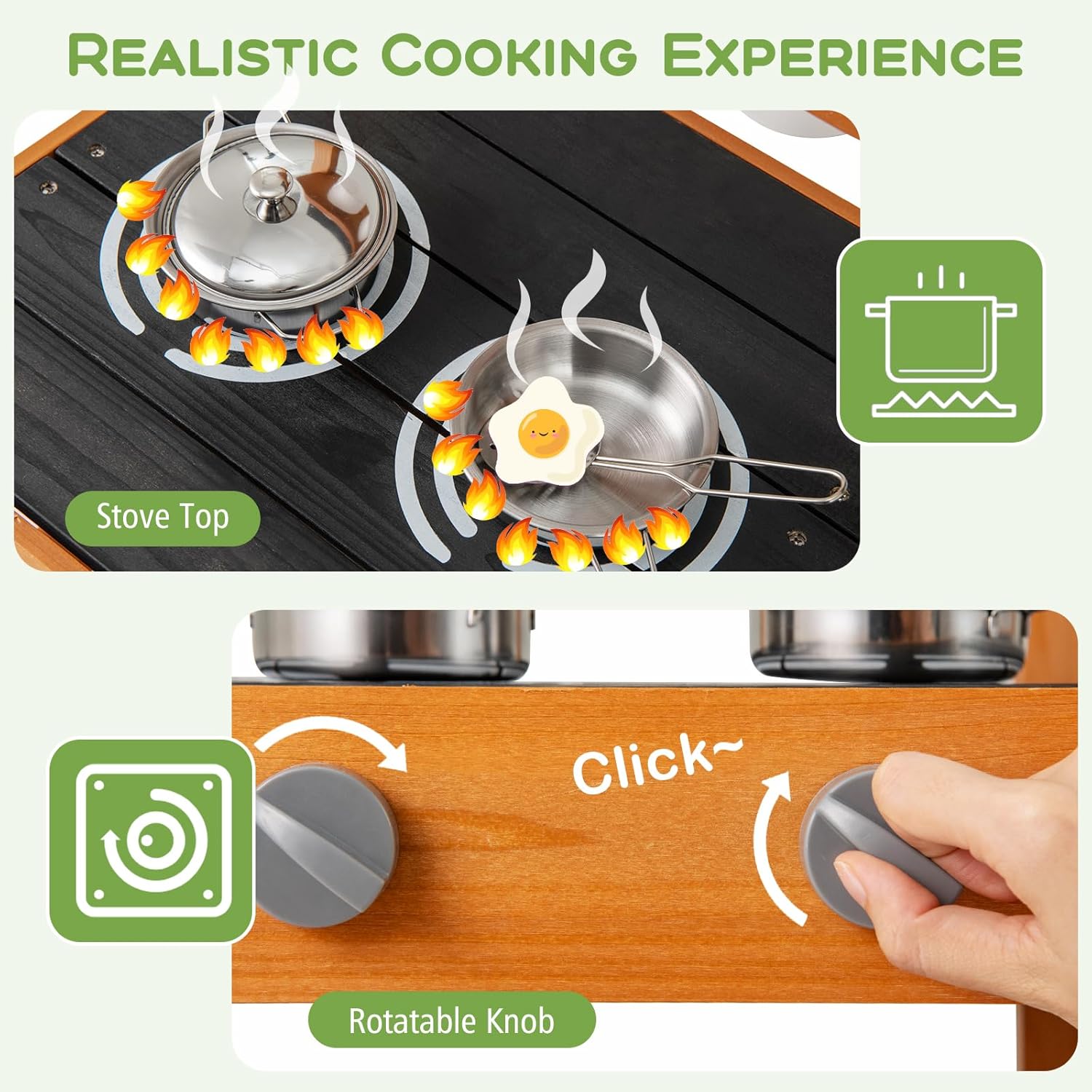 OLAKIDS Mud Kitchen for Kids Outdoor, Wooden Toddler Play Kitchen with Wheels Removable Sink Faucet Stoves Storage Shelves Cooking Accessories, Children Pretend Toy Playset for Backyard Garden