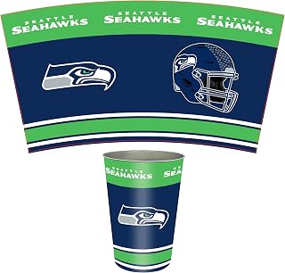 FANMATS 34745 NFL - Seattle Seahawks Wastebasket | Navy Blue | 15"x10.5"x10.5" | Primary Logo, Helmet, & Wordmark