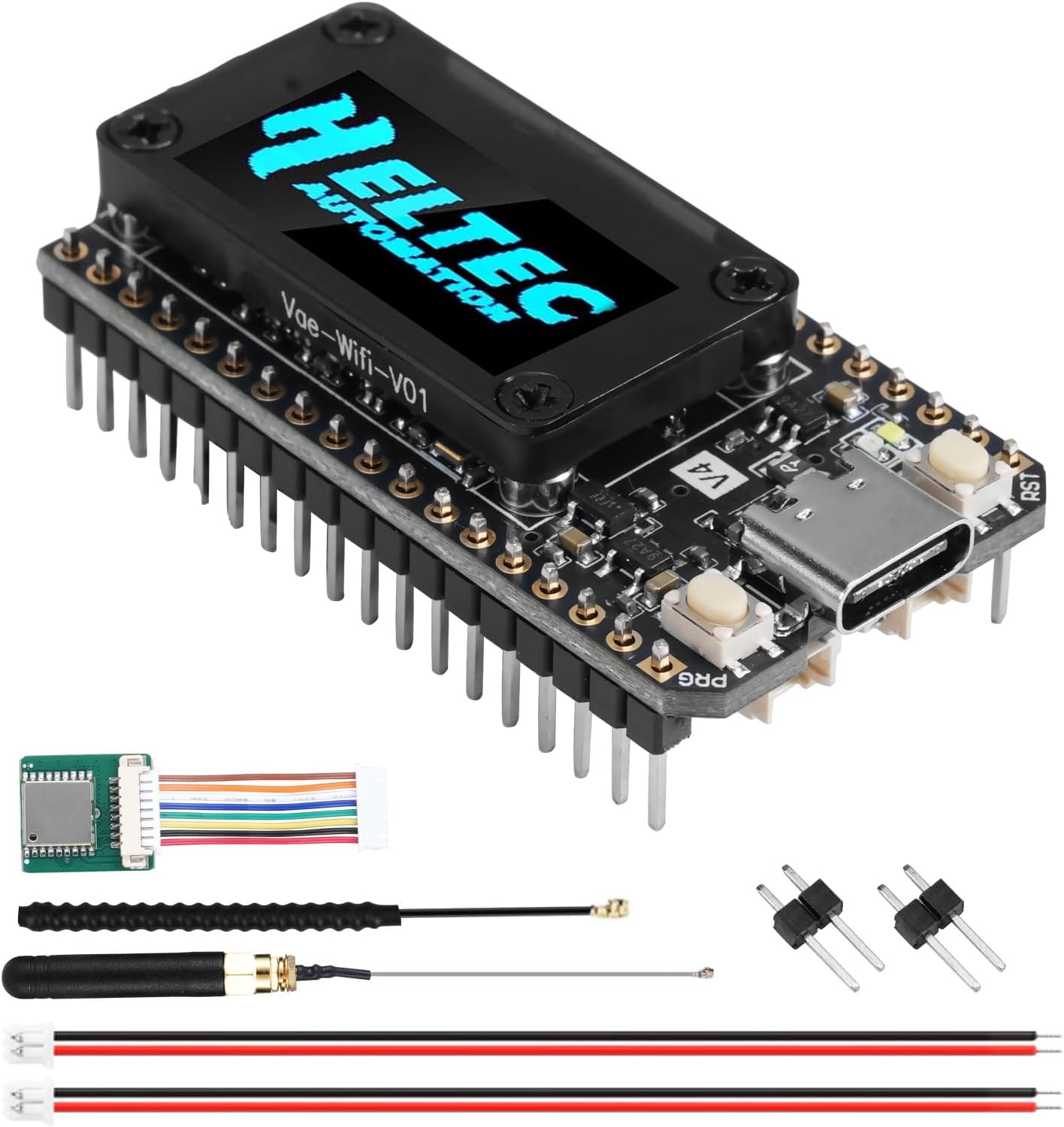 ESP32 LoRa V4 Development Board for Meshtastic, Lora V4 WiFi Bluetooth Module with GPS and 915MHz Antenna 0.96″ OLED Display SX1262 Chip ESP32-S3R2 MCU Compatible with Arduino IoT Meshtastic