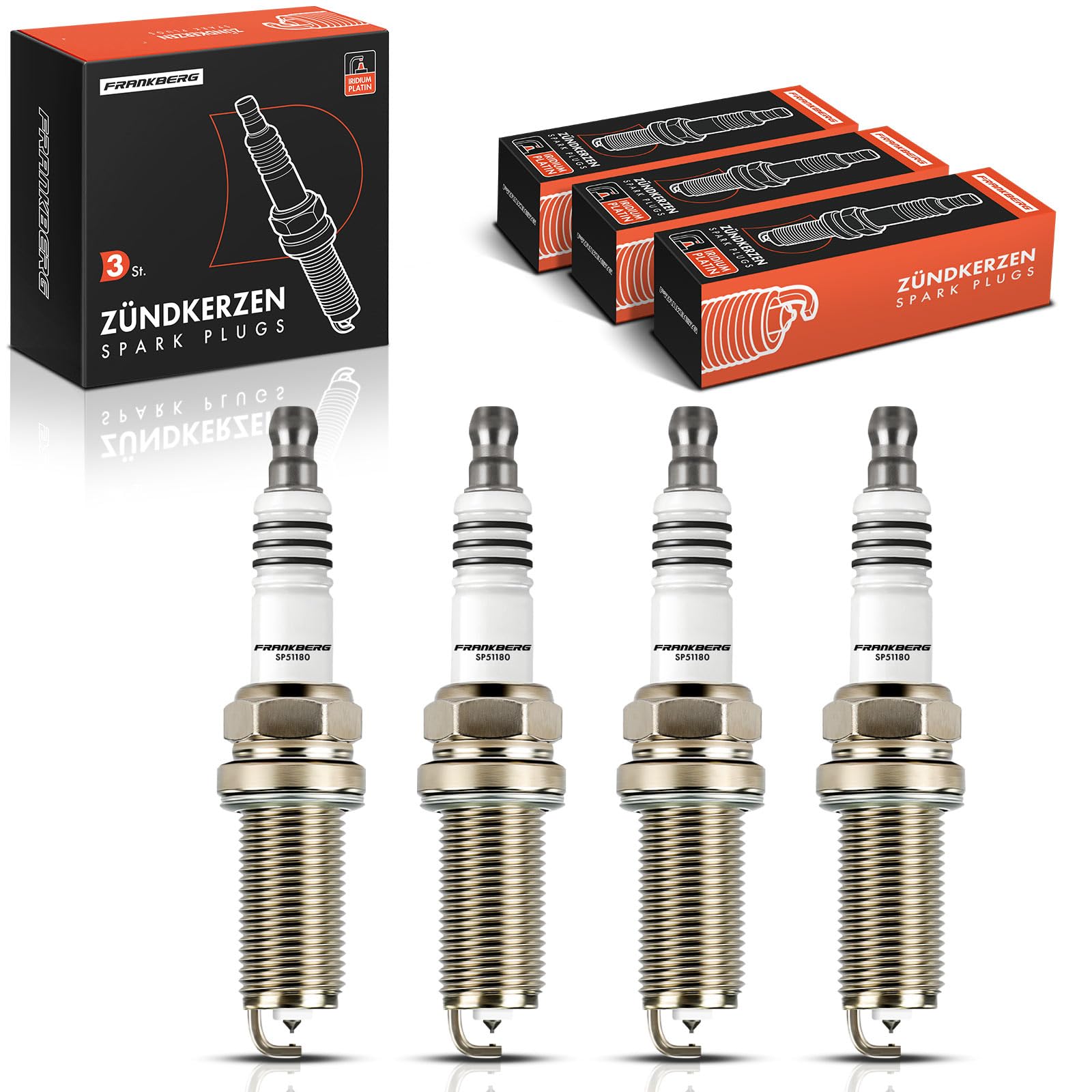 Frankberg 4x Spark Plugs Spark Plugs Compatible with Micra III K12 1.6L 2007-2010 Clio III BR0/1 CR0/1 2.0L 2006-2014 Note E11 NE11 1.6L 2006-2012 Replace# PLZKAR6A-11-image-3