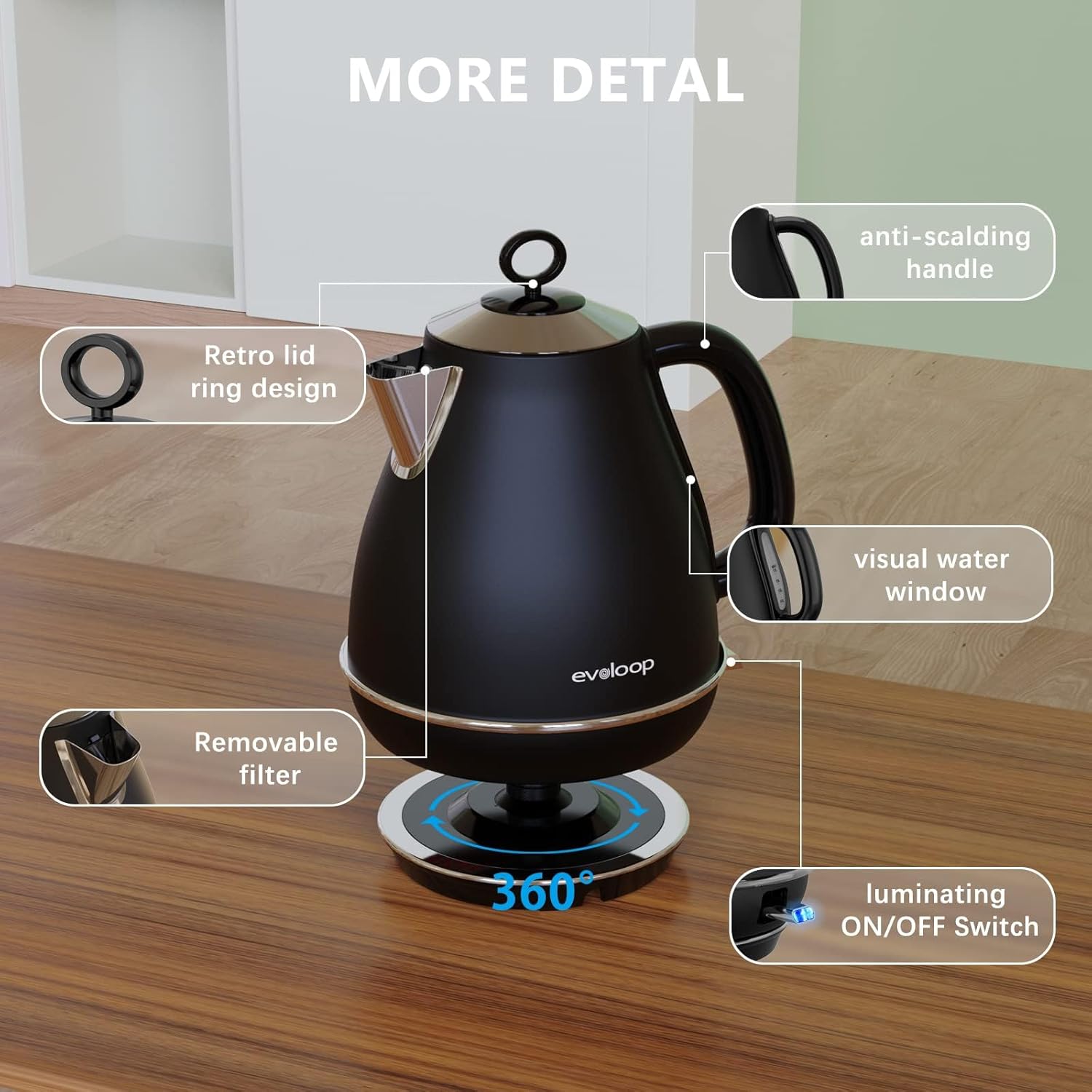 2 Tiers Electric Food Steamer with Evoloop 1.7L Electric Kettles