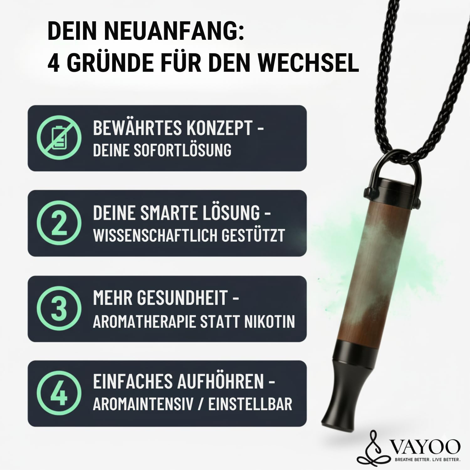 Rauchentwöhnung Hilfsmittel I VERSTELLBARER WIDERSTAND I Nikotin- & Chemiefrei I Atemkette Rauchentwöhnung mit Geschmack I Rauchentwöhnungspfeife z. Rauchen aufhören | Simuliertes Rauchgefühl | Dunkel