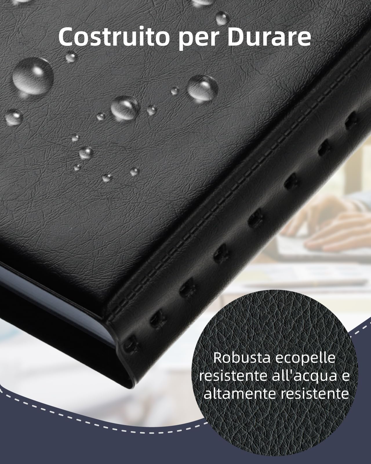 Zacro Porta Biglietti da Visita in PVC 240 Carte Portafoglio Porta Carte di Credito Nero