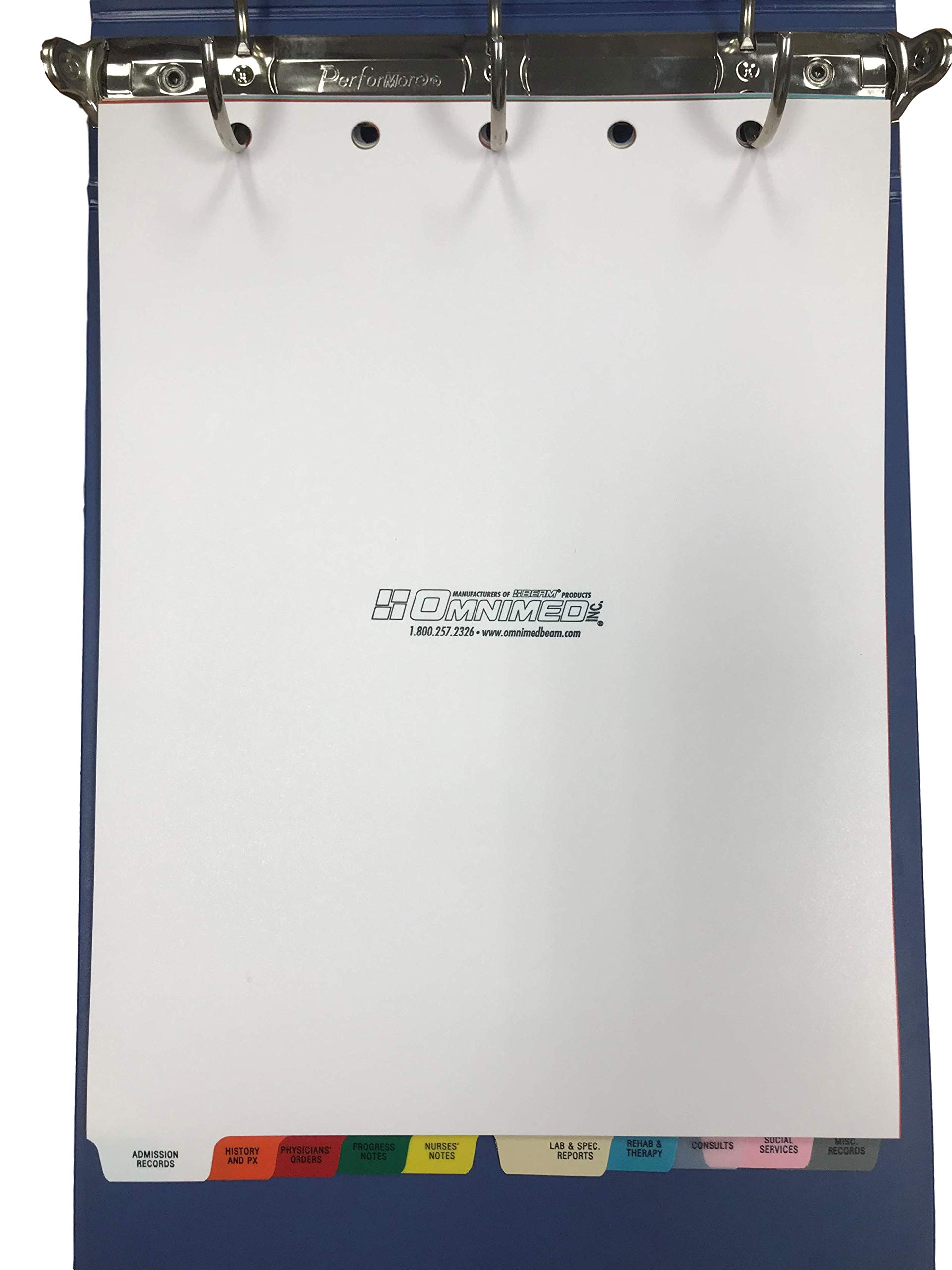 OmnimedMedical Set, 11 Tab, Preprinted Poly Chart Dividers - Top Open (220903)