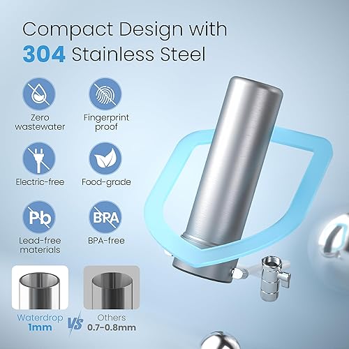 Miniatura 8 de Waterdrop Filtro de agua alcalino para encimera, 12 meses o 8,000 galones de larga duración, certificado NSFANSI 42 y 372, reduce los metales