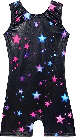 Leotards for Girls Gymnastics Toddler Dance Biketards Mermaid Unicorn Athletic Dance Wear Shiny Rainbow Blue Hotpink
