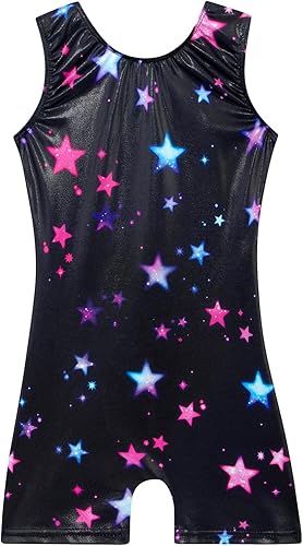 Leotards for Girls Gymnastics Toddler Dance Biketards Mermaid Unicorn Athletic Dance Wear Shiny Rainbow Blue Hotpink