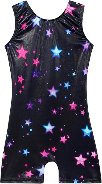 Leotards for Girls Gymnastics Toddler Dance Biketards Mermaid Unicorn Athletic Dance Wear Shiny Rainbow Blue Hotpink