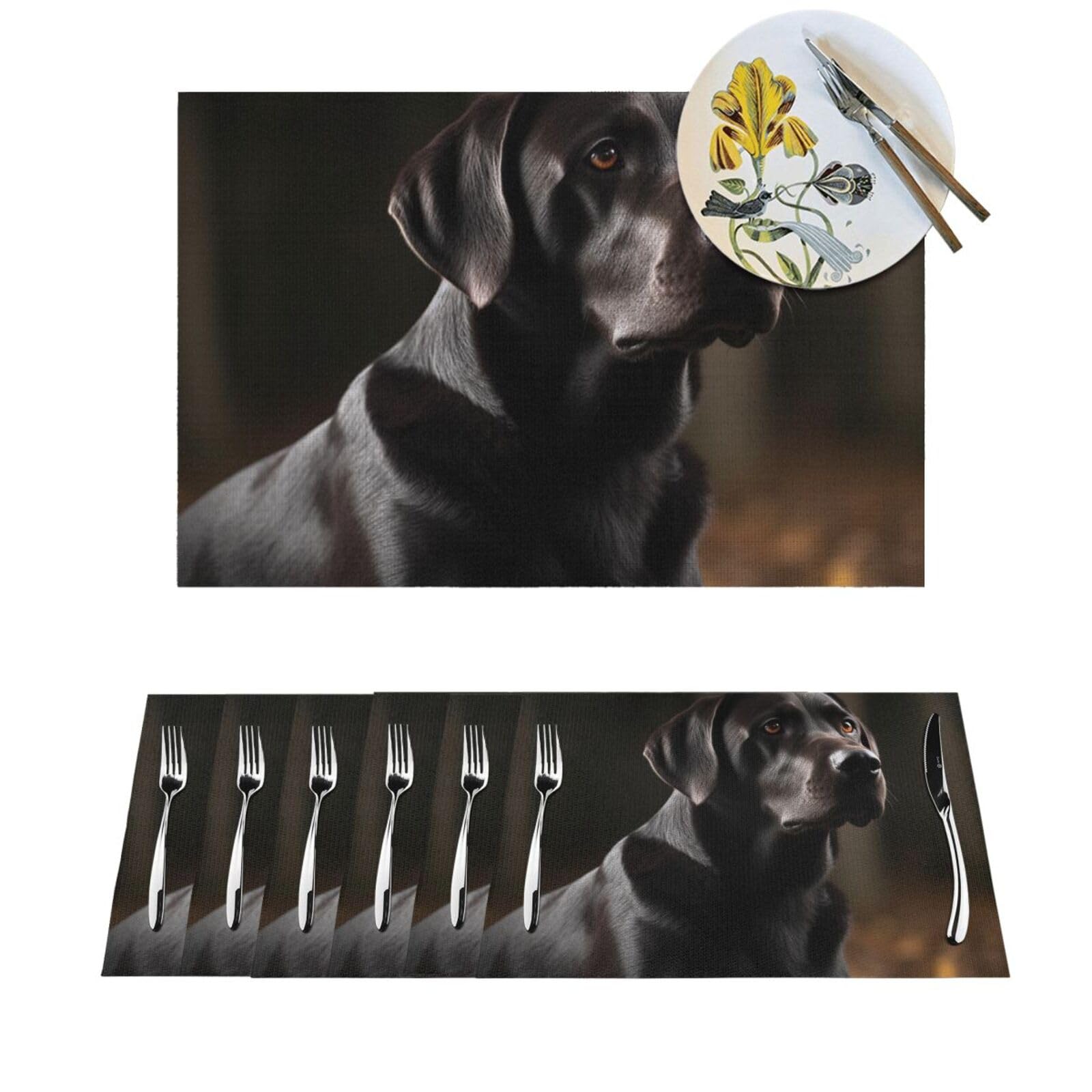Sets de table motif labrador pour décoration de repas en famille lot de 6
