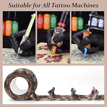 Amazon | タトゥーグリップカバーラップ、ATOMUS 6pcs 5cm x 4.5m