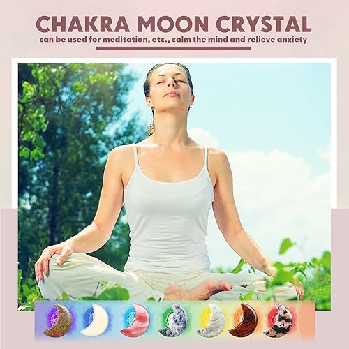 Miniatura 6 de 36 piezas de piedras de preocupación de cristal de luna de 1.2 pulgadas, tamaño grande, piedra lunar, piedras de preocupación de chakras, bolsillo