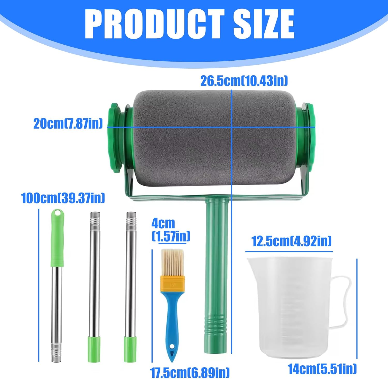 Professional Wall Coating Accessories with Variable Length Rods and Detachable Covers for Simple Maintenance Corner Paint Roller