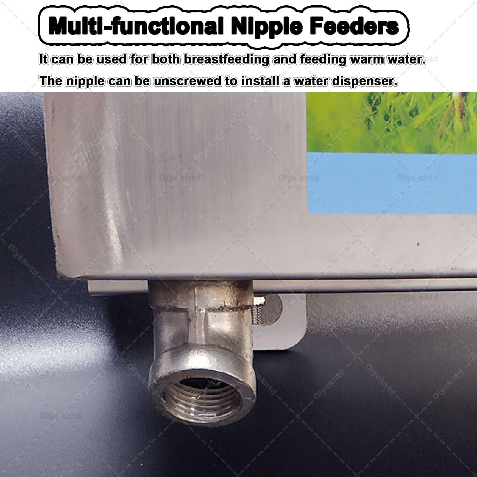 6 comederos de tetina Totalmente automáticos, de Acero Inoxidable, para Leche y Agua a Temperatura Constante, con simulación de Sonido, para lechones y corderos