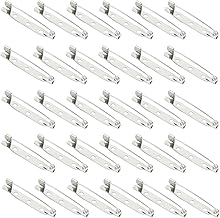 Bonsicoky 30 Pcs Silver Safety Pins Clasp with Holes, Brooch Badge Bar Pins for DIY Name Tags, Jewelry, Crafts, Badges(35mm)