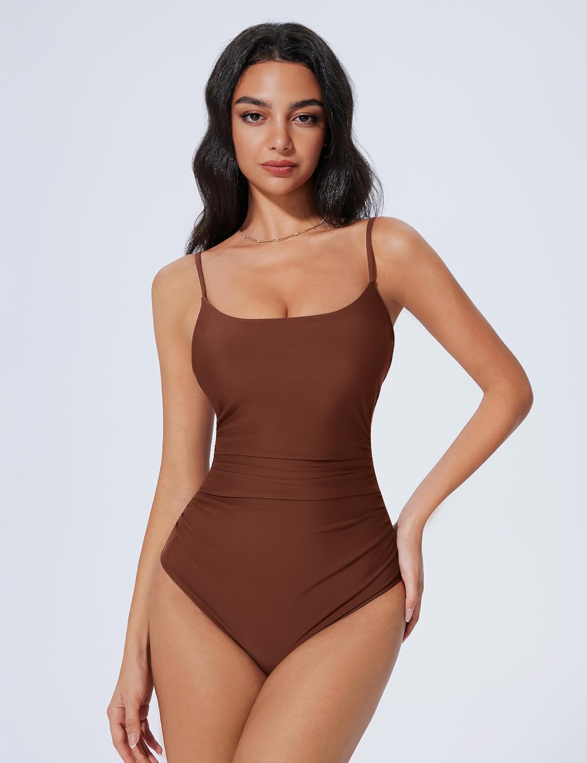 SUUKSESS Women One Piece Tummy Control Swimsuit Crisscross Backless Bathing Suit - Image 6