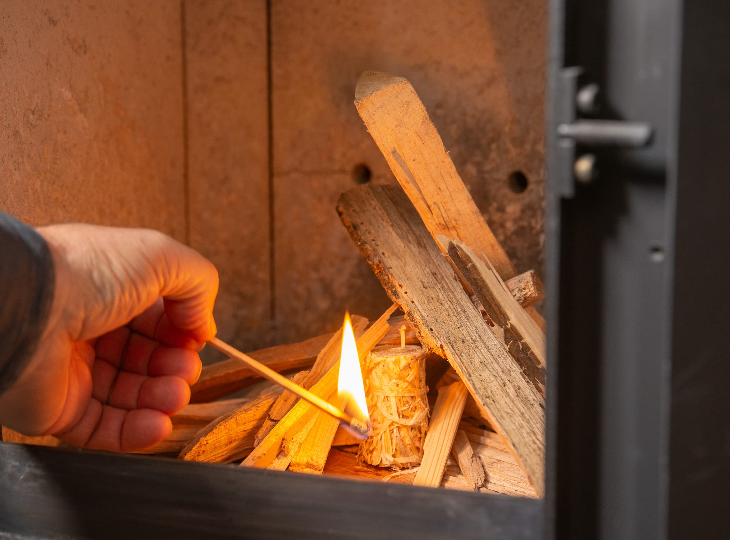 Holzwolle Anzünder gewachst - natürliche Bio Anzündwolle für Kamin und Grill (1000 Stück)