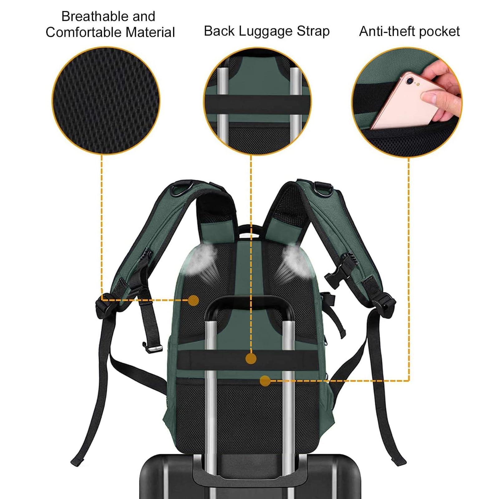 MOSISO Camera Mochila, DSLR/SLR/Mirrorless Fotografía Cámara Bolsa Abierto Total Impermeable Funda Dura con Inserto&Soporte Trípode&Laptop Compartimento Compatible con Canon/Nikon/Sony,Verde Esmeralda