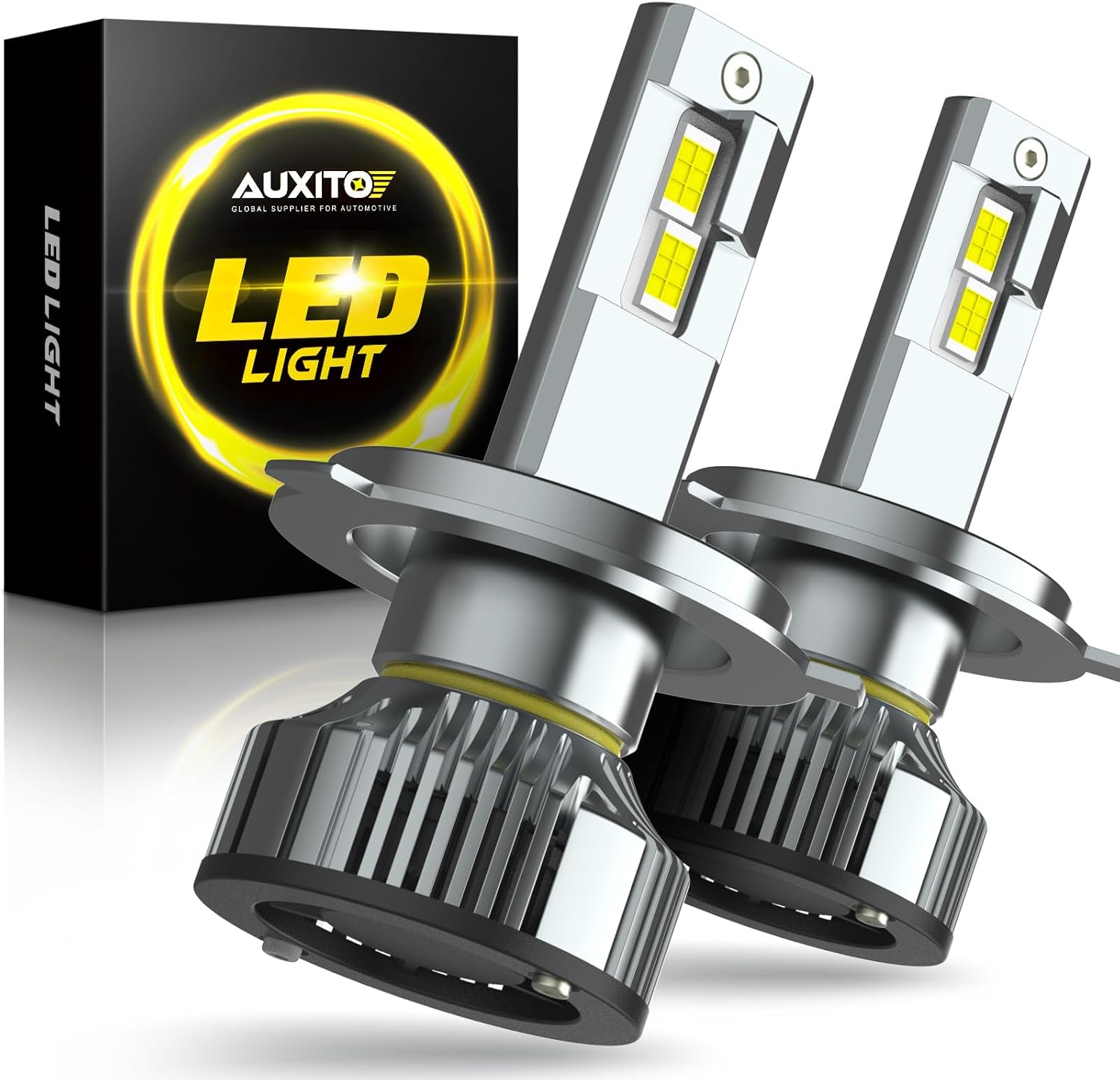 AUXITO H13 Bulb,800% Brighter, 120W, 30000LM, 6500K Cool White, 9008 Fog Light Halogen Replacement Kit, Canbus Ready, Pack of 2
