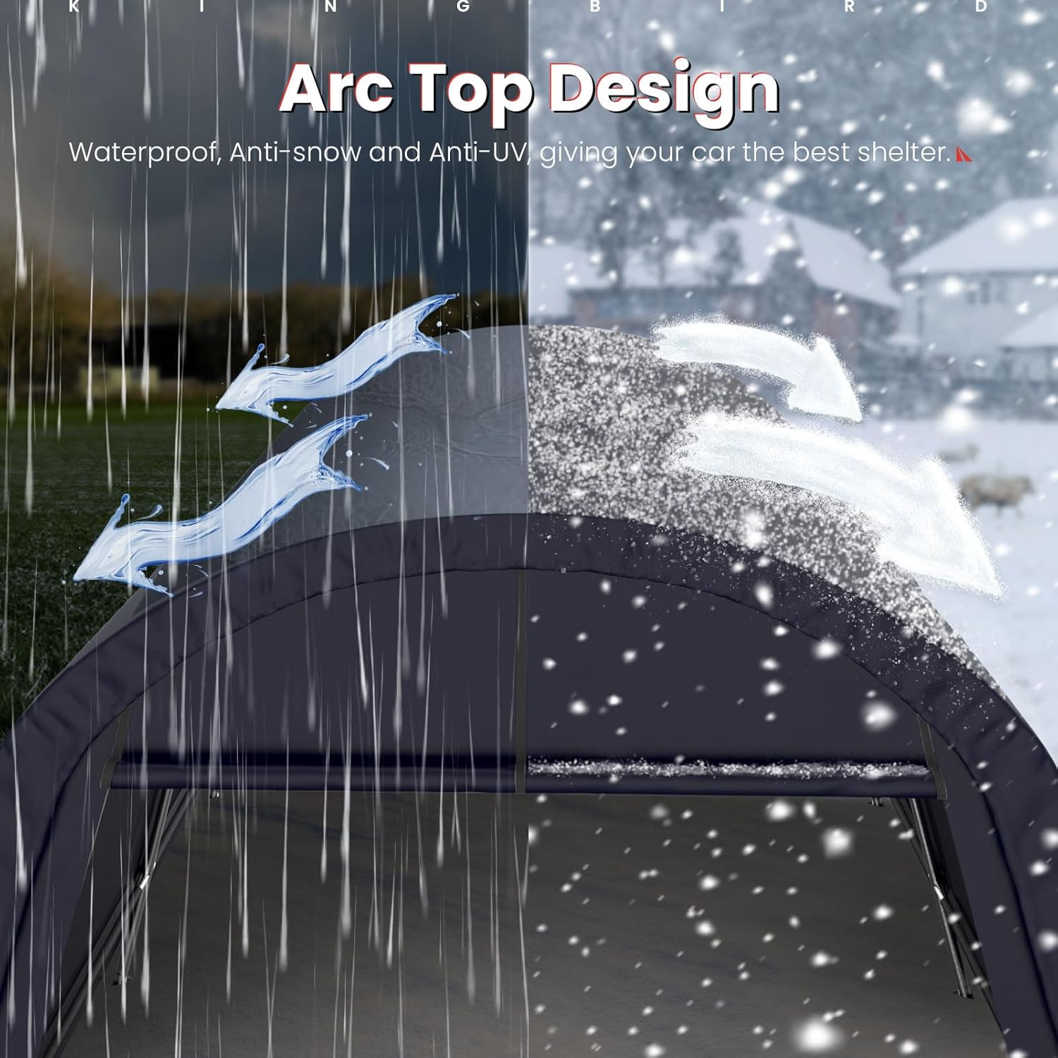 KING BIRD 10 x 20 Round Style Garage Shelter with Roll-up Ventilated Windows Heavy Duty Storage Carport Portable Canopy Storage Shelter Shed for Boat, Patio Furniture and Lawn Mower-Dark Gray KING BIRD 10 x 20 Round Style Garage Shelter with Roll-up Ventilated Windows Heavy Duty Storage Carport Portable Canopy Storage Shelter Shed for Boat, Patio Furniture and Lawn Mower-Dark Gray