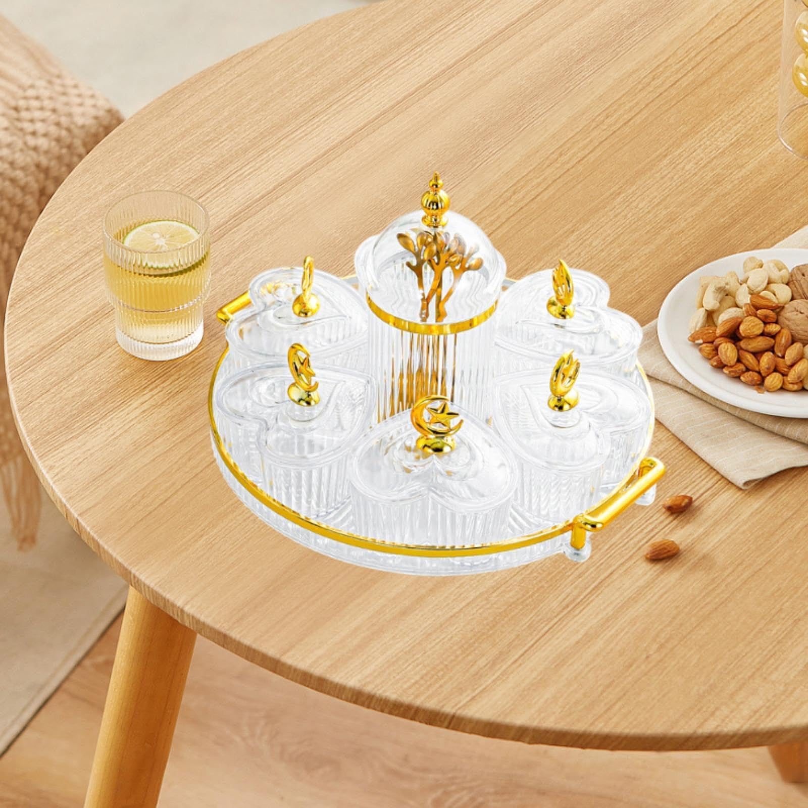 Plato de, Plato de Aperitivos, Plato de Caramelos Y Nueces, Fuentes para Servir Divididas para, Claro, Individual