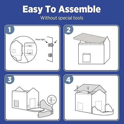 Miniatura 7 de SMILE PAWS Camas para gatos de interior, casa de cartón para gatos con rascadores, hotel Onsen, muebles grandes y resistentes para gatos, tienda de