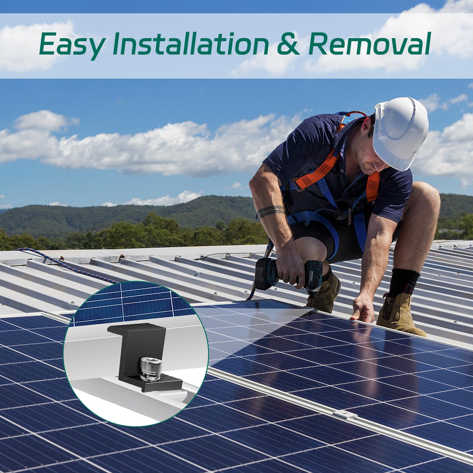 Lot De 8 Supports Z Pour Panneaux Solaires - Aluminium Anodisé, 30 Mm - Pour Toits Plats Ou Trapézoïdaux - Avec Clé Allen - 8