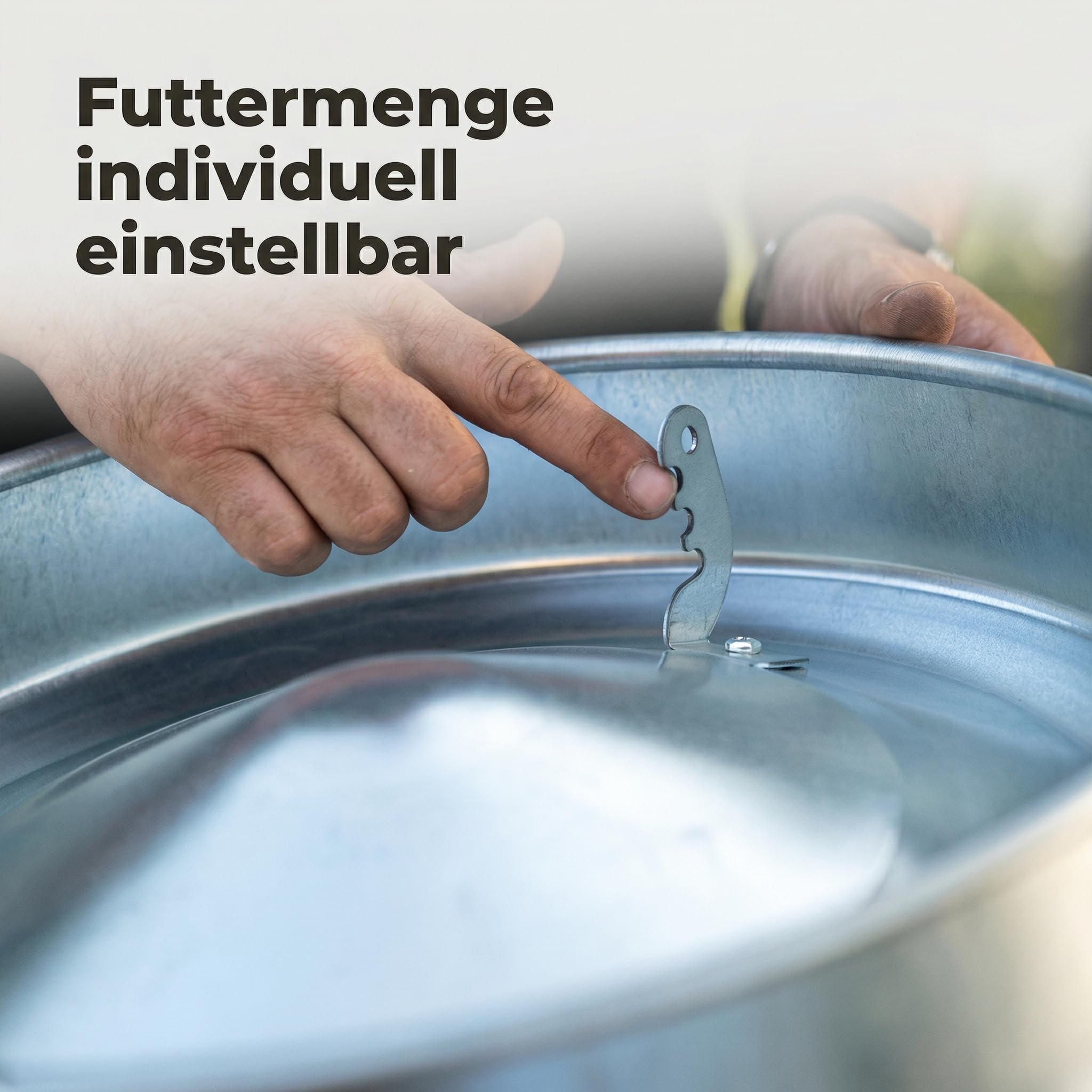 Comedero automático para pollos, 9 L, metal galvanizado, dosificación ajustable con tapa, dispensador de alimentos para gallinas, accesorios con patas y suspensión, limpio y económico