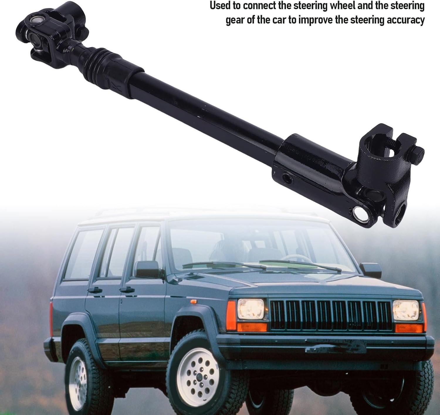 Luocute Lower Power Steering Column Intermediate Shaft,Adjustable Length Improved Steering Accuracy Heavy Duty 4713943 Replacement for Cherokee Comanche Wagoneer