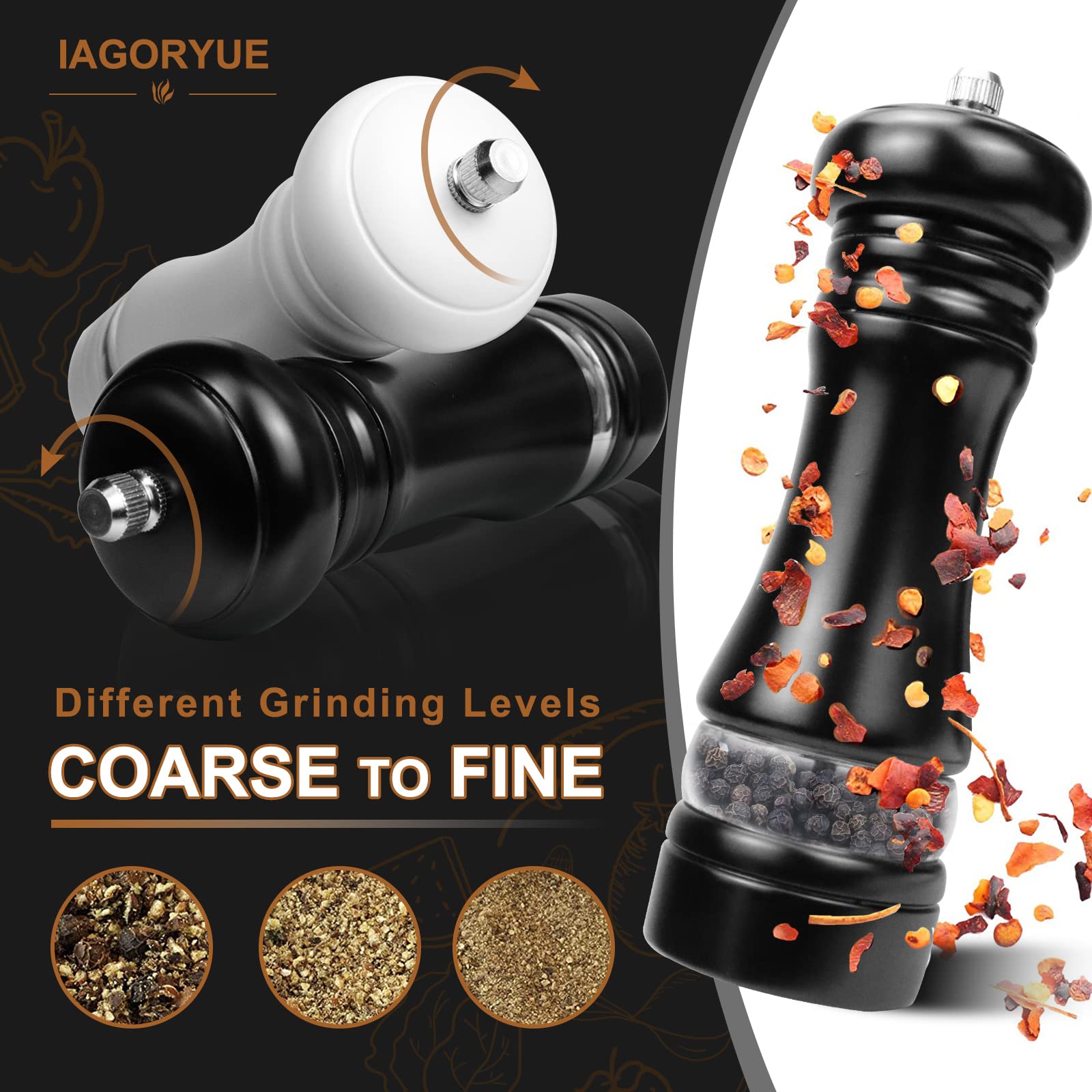 Luxueus Houten Zout- en Pepermolen Set met Dienblad - WoodSpice